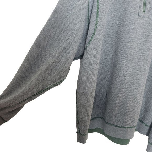 Tommy Bahama Mens Size XL Green Gray Marlin Reversible 1/4 Zip Sweater - Picture 4 of 11